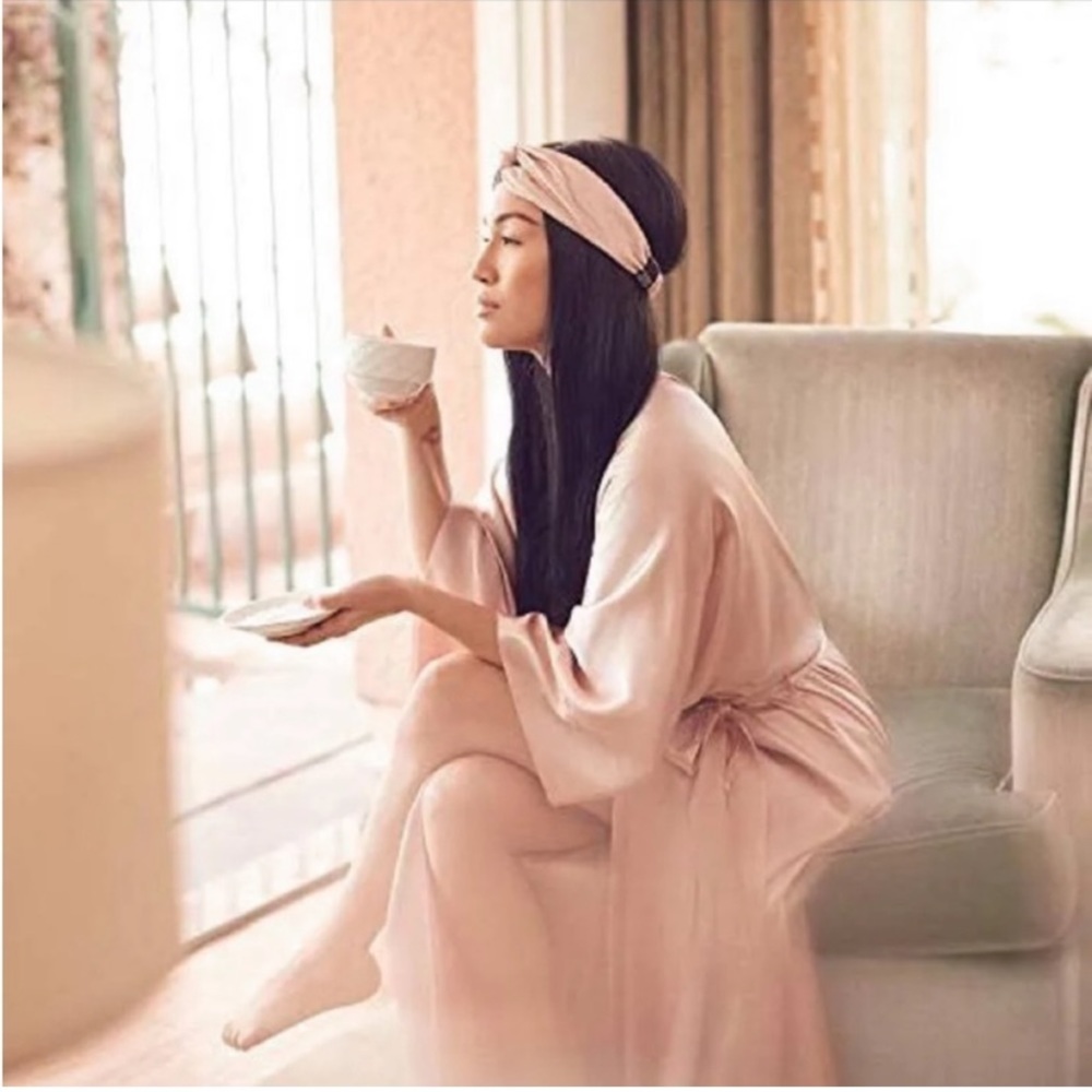 Silk pink headband by slip - Picture 6 of 7